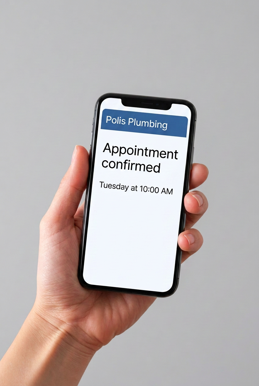 Appointment confirmation message on a phone